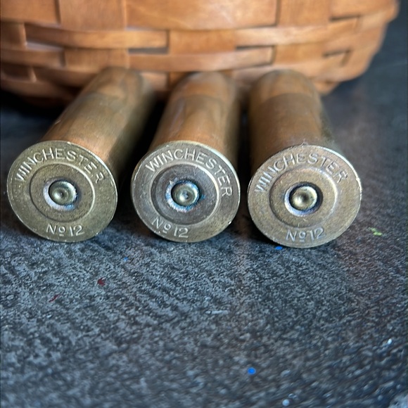 3 Rare Winchester No12  (empty) Solid Brass Shotgun Shells for Neckla… - Picture 3 of 5
